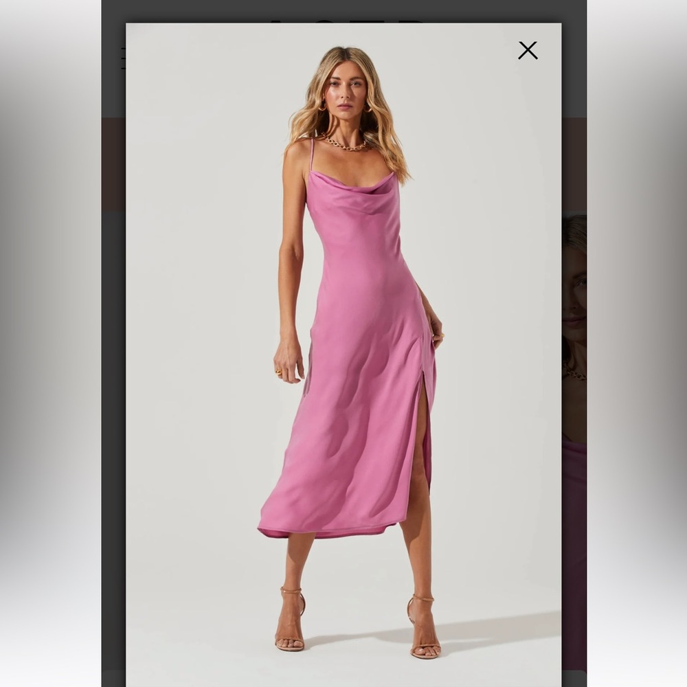 ASTR Gaia Midi Dress in ICY PINK size L